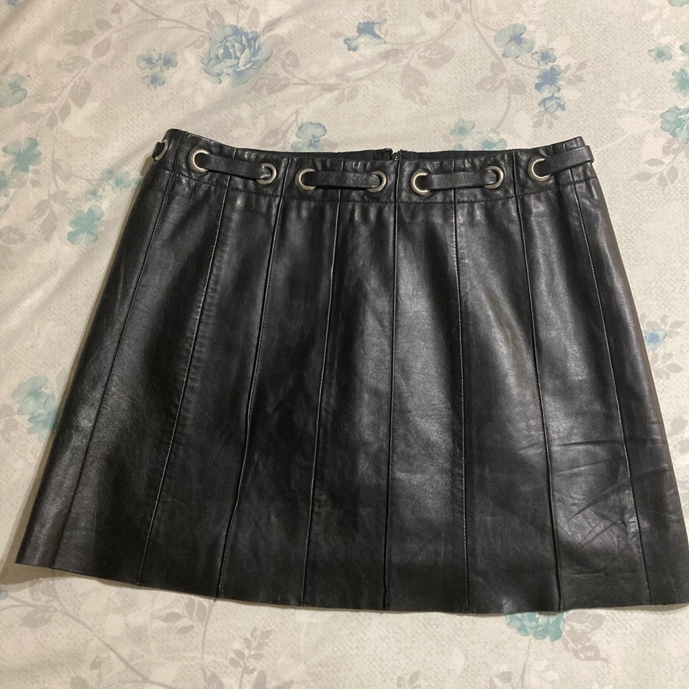 BCBG Genuine Leather Skirt